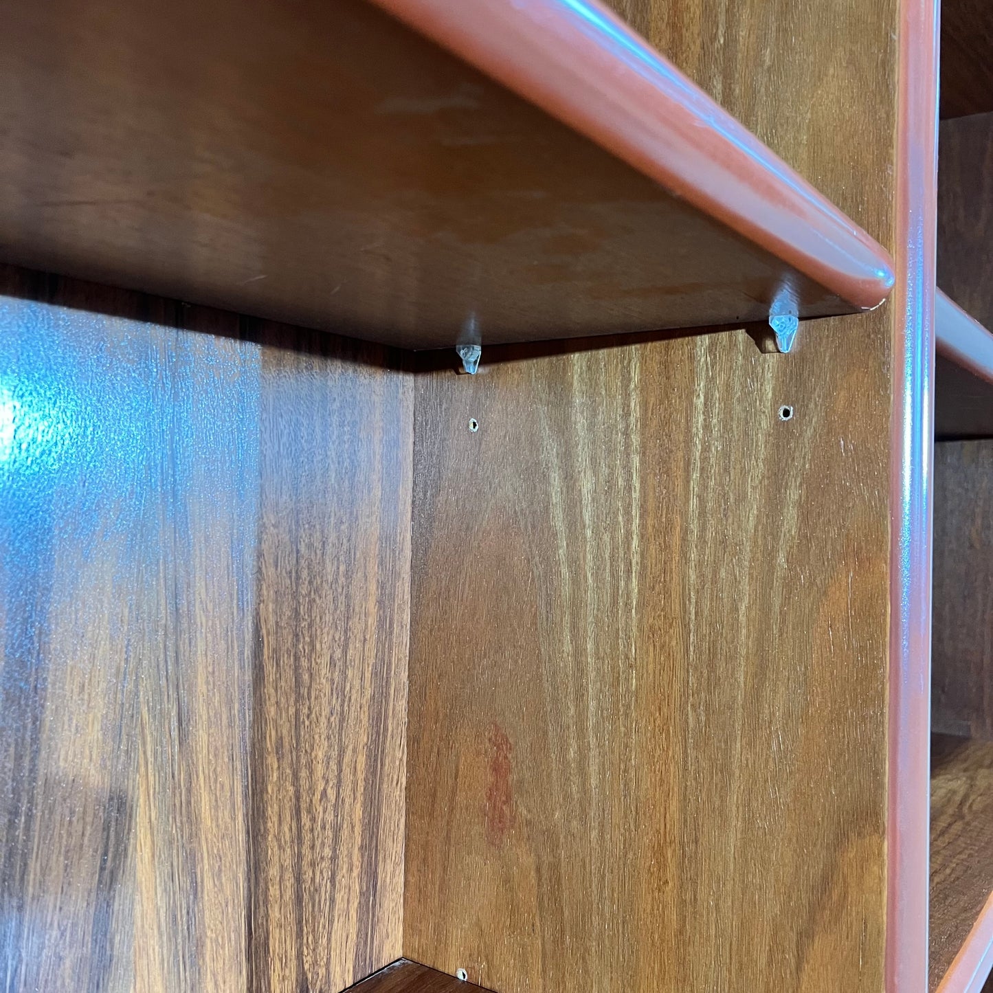 Modern Timber Veneer Credenza with Hutch