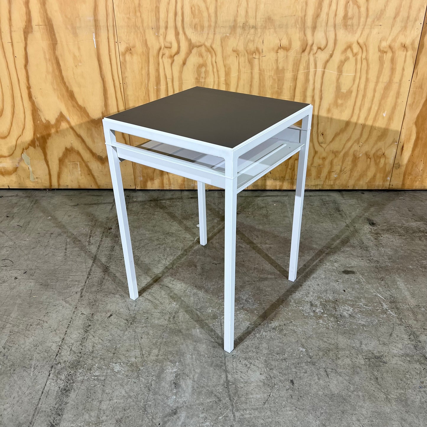 Small White & Charcoal IKEA Nyboda Side Table