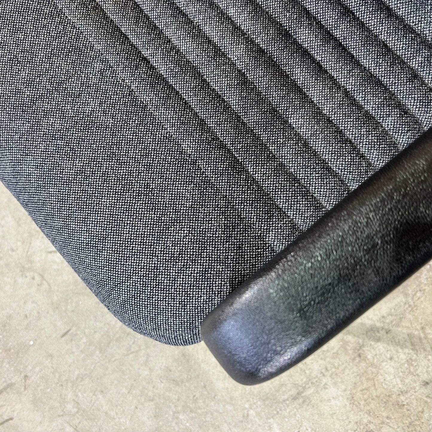 Commercial Upholstered Grey Sled Chair with Arms