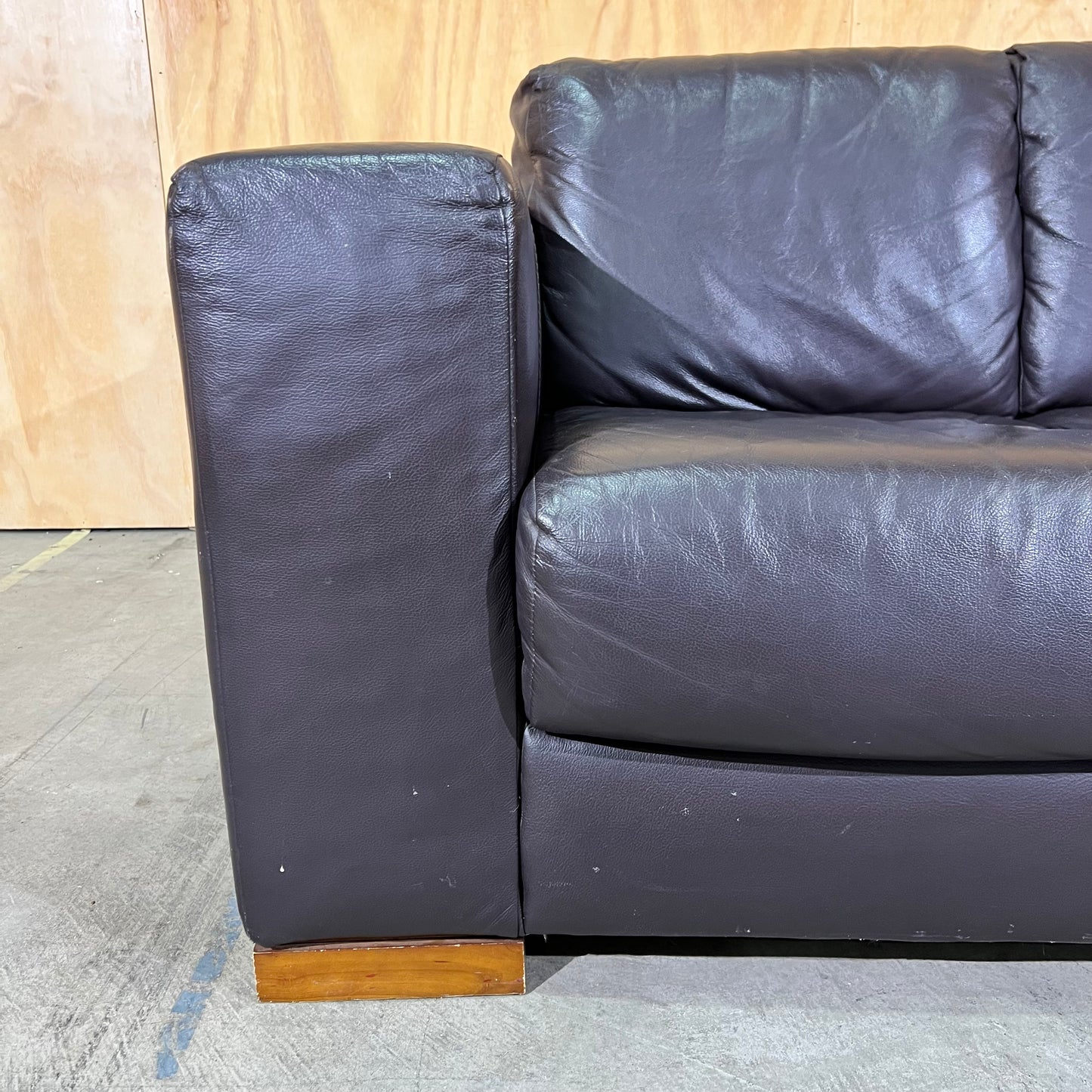 Leather 2 Seater Sofa in Black and Dark Brown