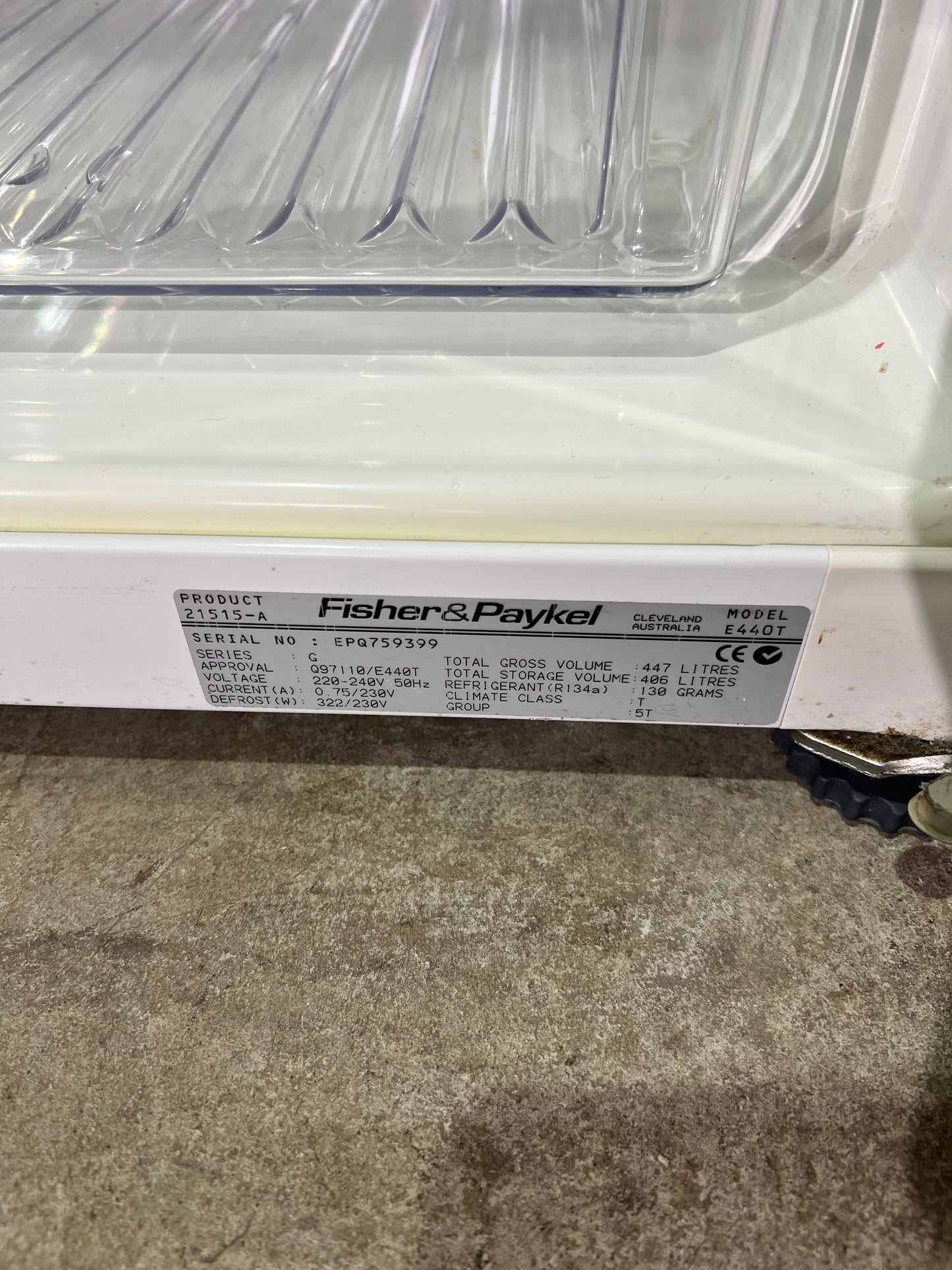 Fisher & Paykel E440T Top Mount Fridge