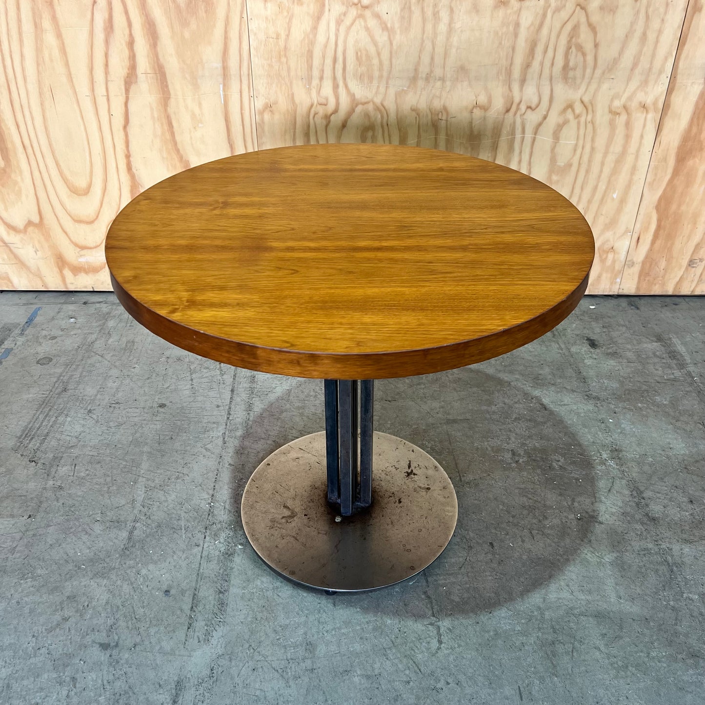 Industrial Round Hardwood Table