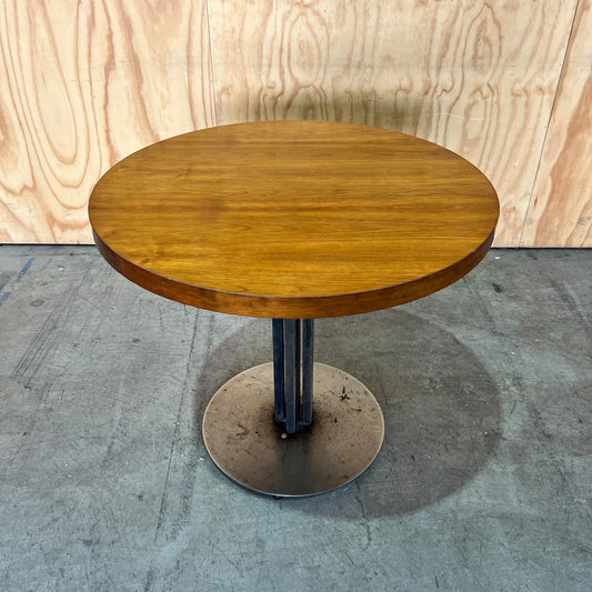 Industrial Round Hardwood Table