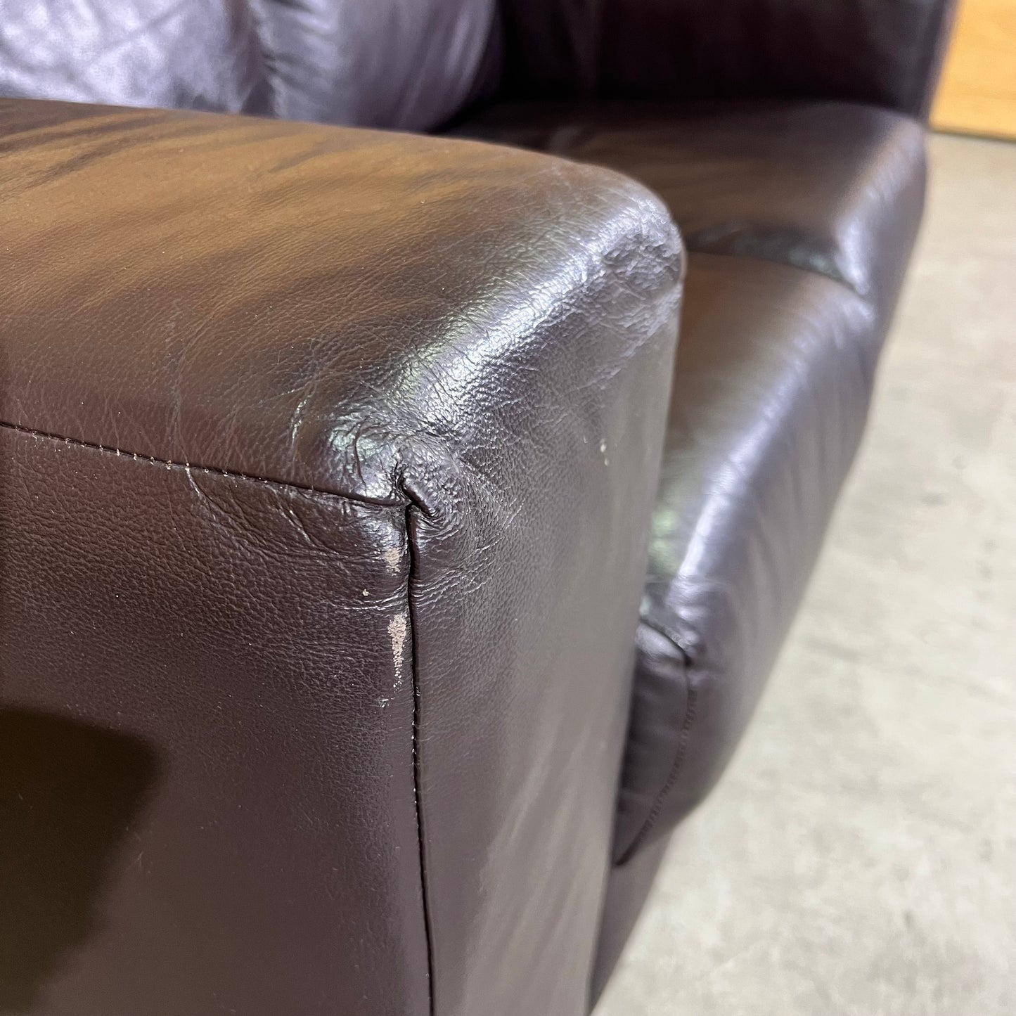Leather 2 Seater Sofa in Black and Dark Brown