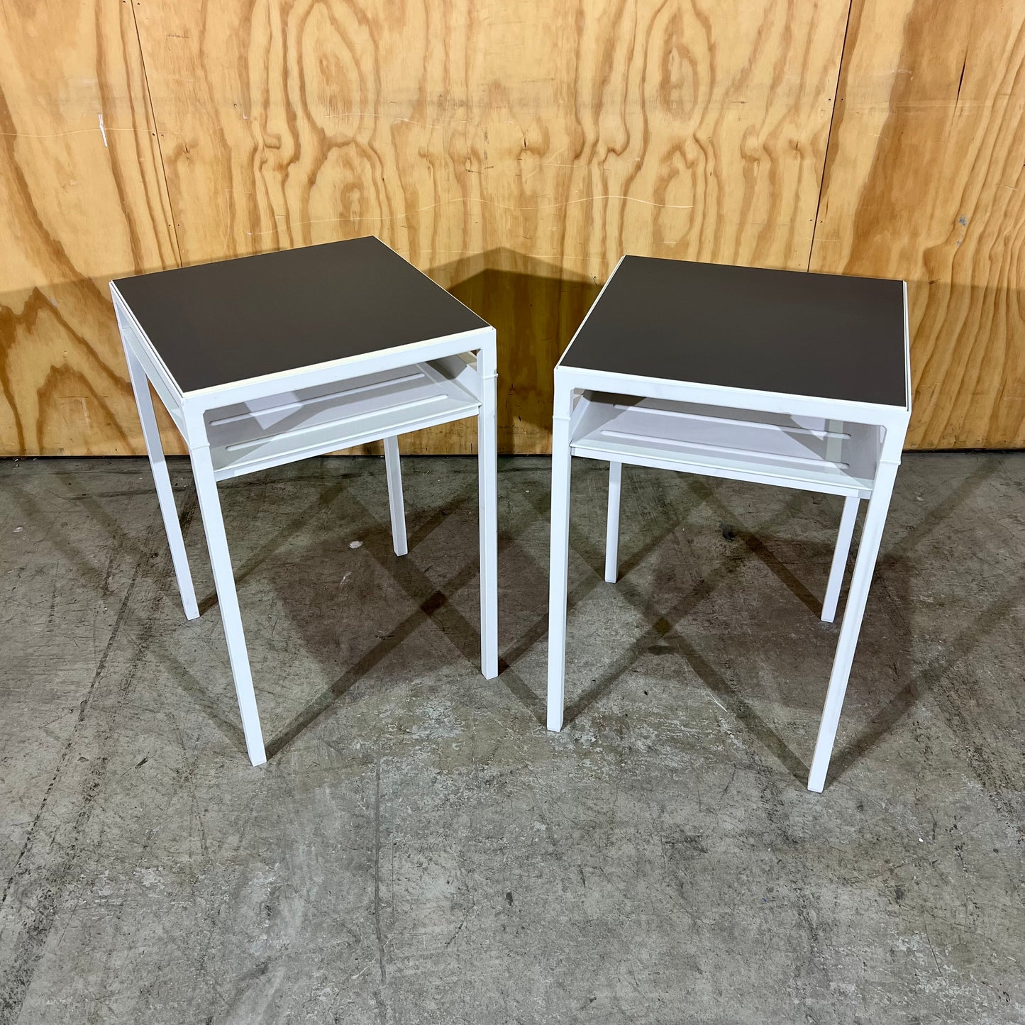 Small White & Charcoal IKEA Nyboda Side Table