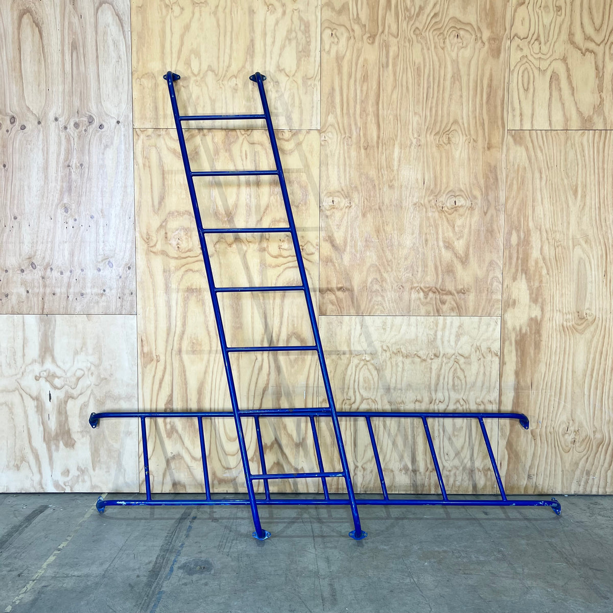 Set of Blue Metal Playground Skewed Ladders
