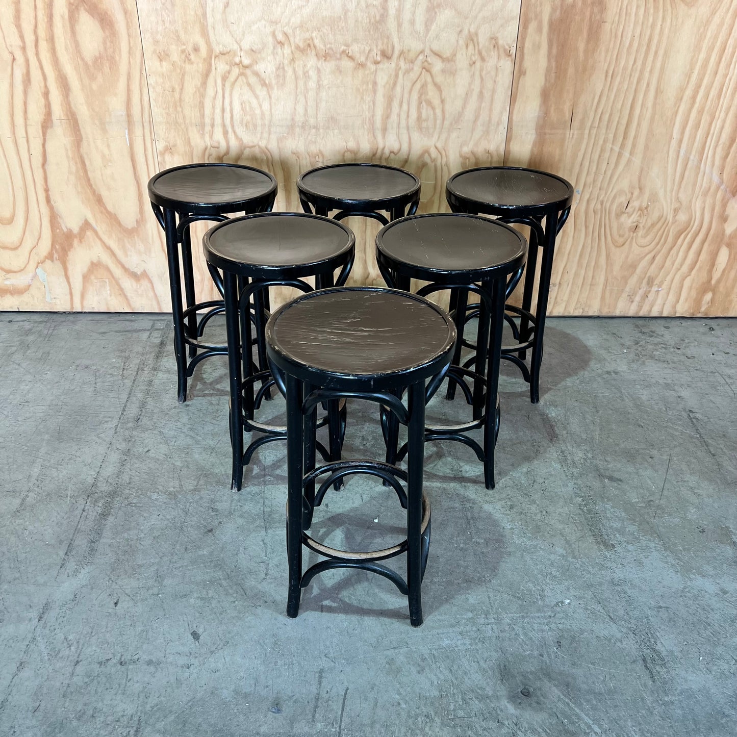 Black Timber Bentwood Bar Stool