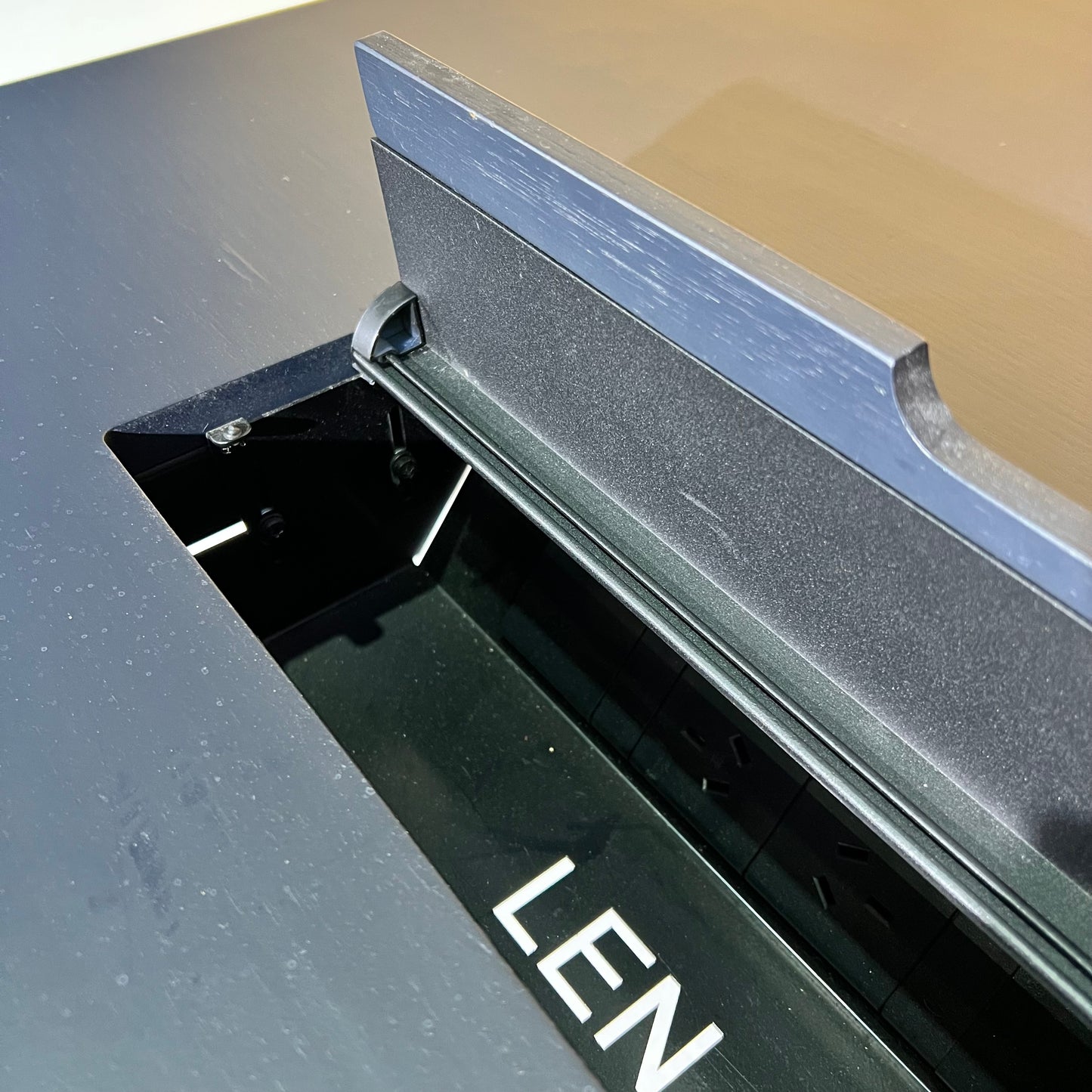Minimalist Desktop Monitor Riser with Cable Access