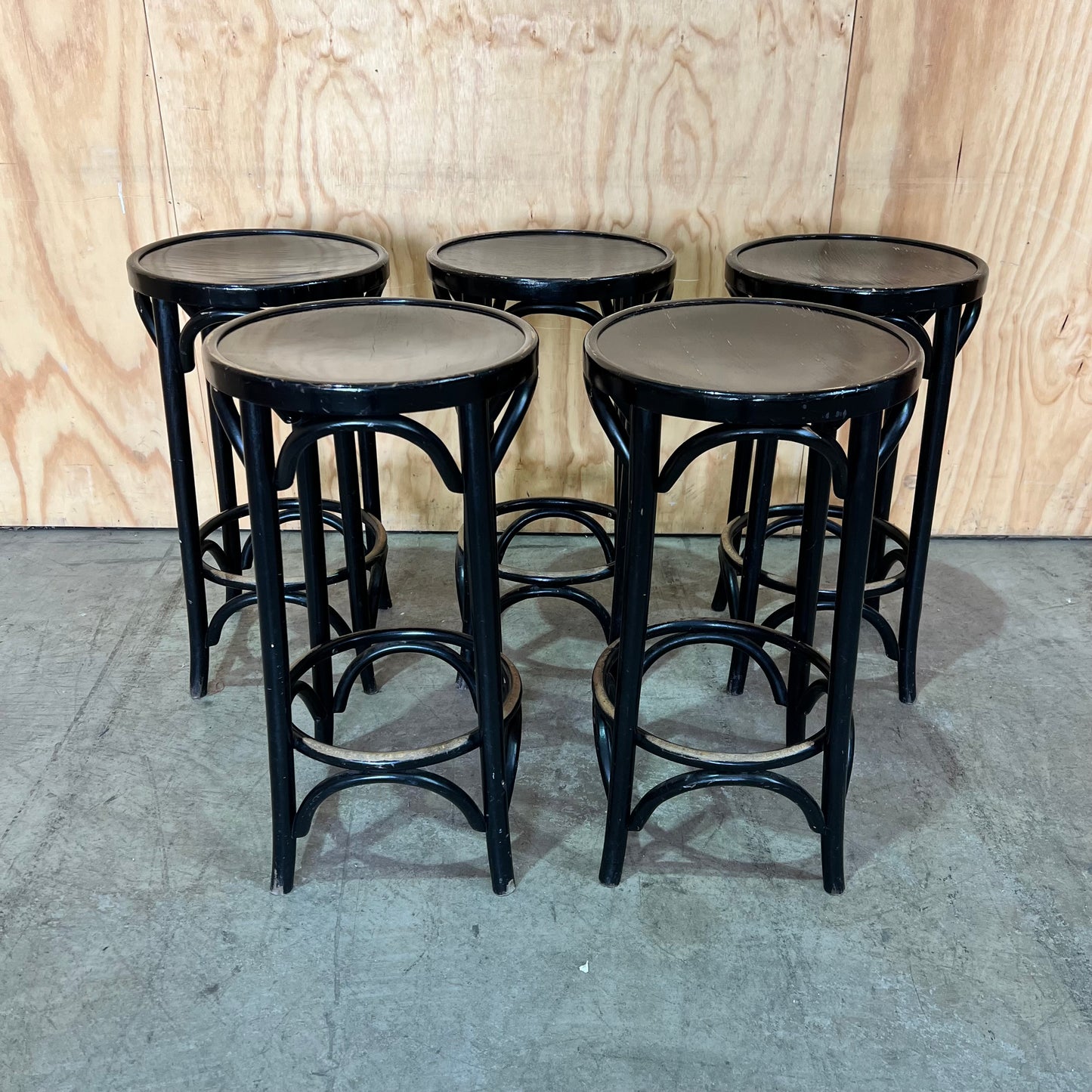 Black Timber Bentwood Bar Stool