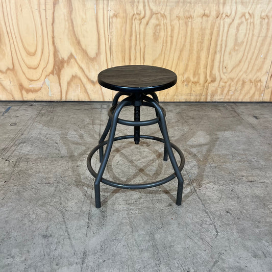 Height Adjustable Timber & Metal Stool