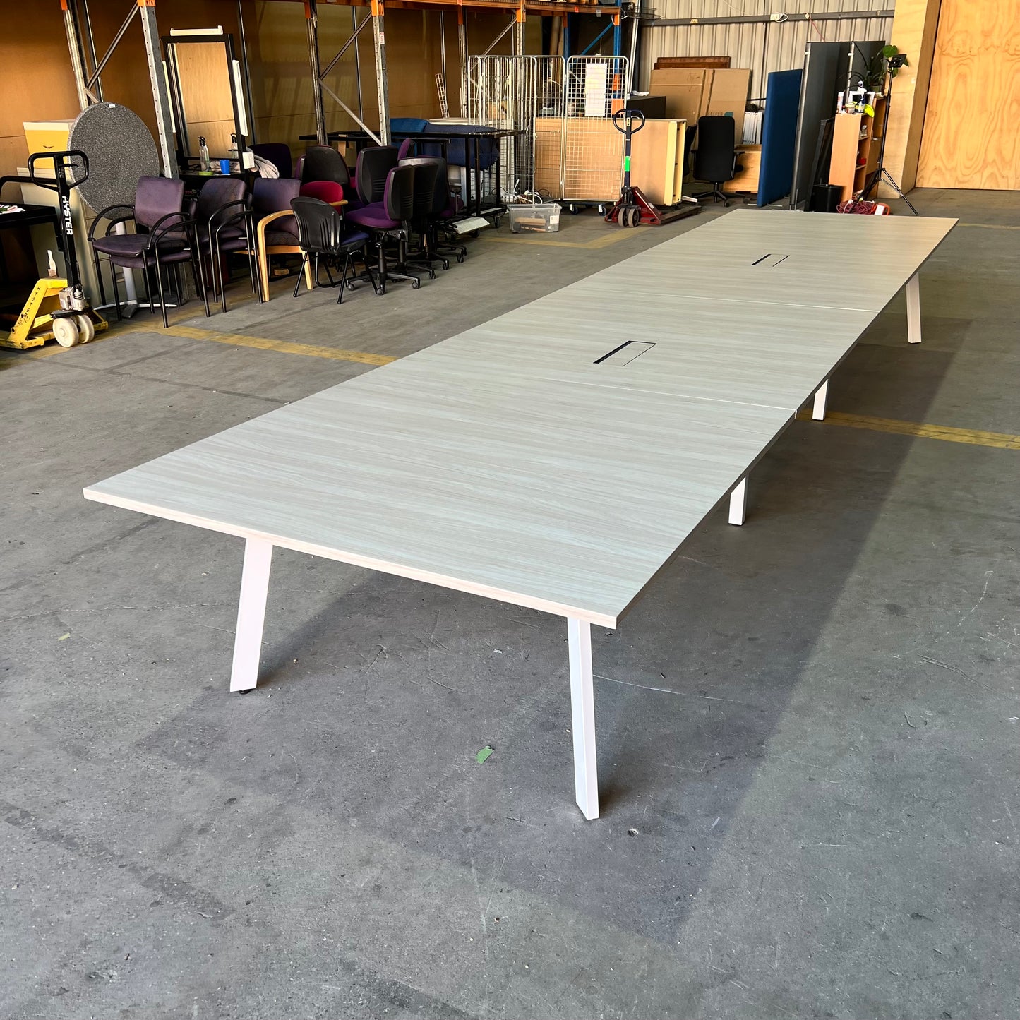 Commercial Boardroom Table with Cable Boxes - 20 Seater