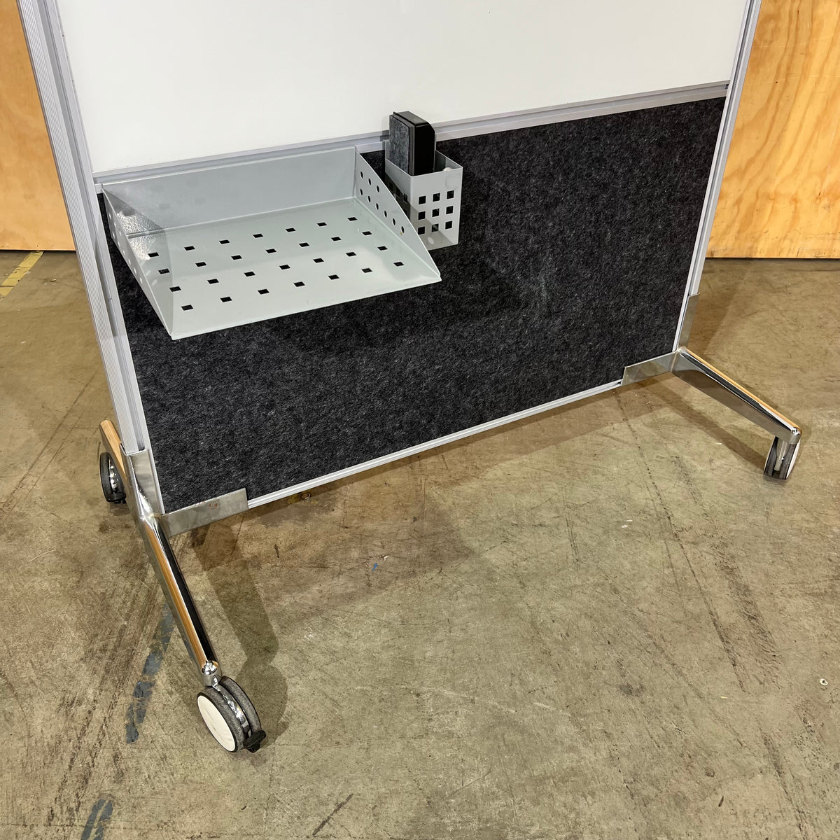Freestanding Whiteboard and Felt Pin Board on Wheels