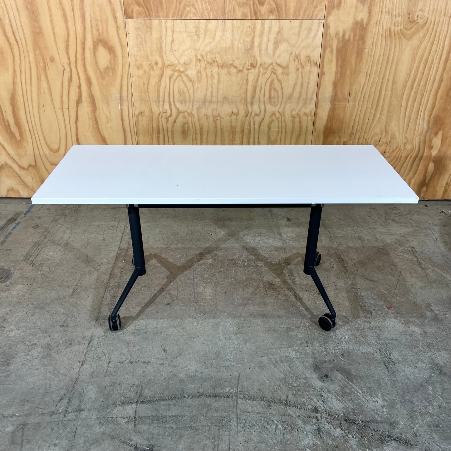 White Flip Table on Castors