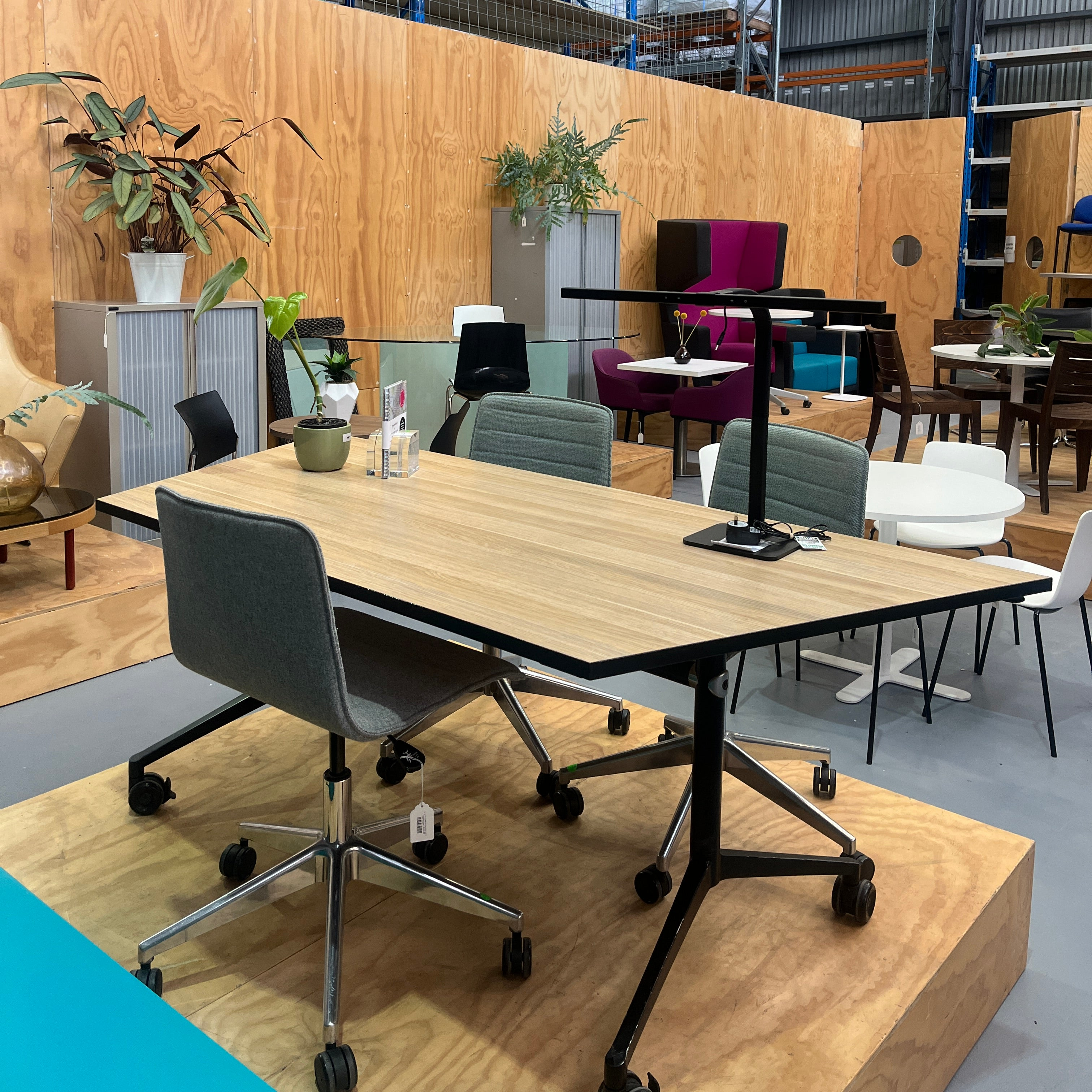 Braybrook furniture show room set up with office desks