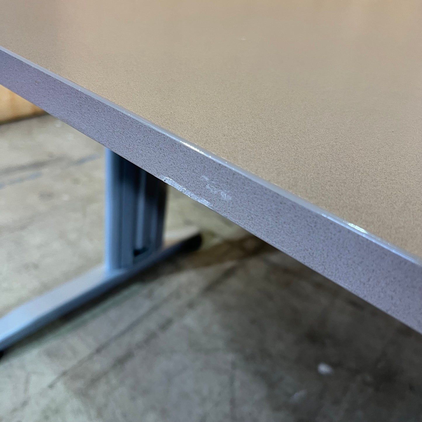 Rapidline Taupe Desk with Modesty Screen