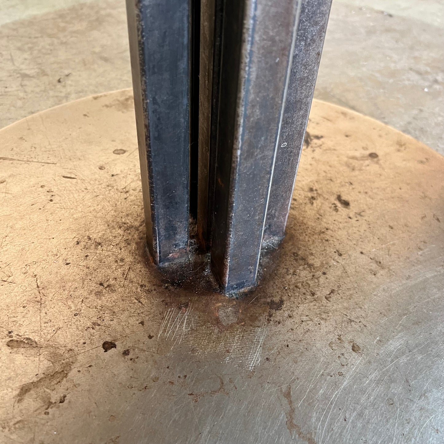 Industrial Round Hardwood Table
