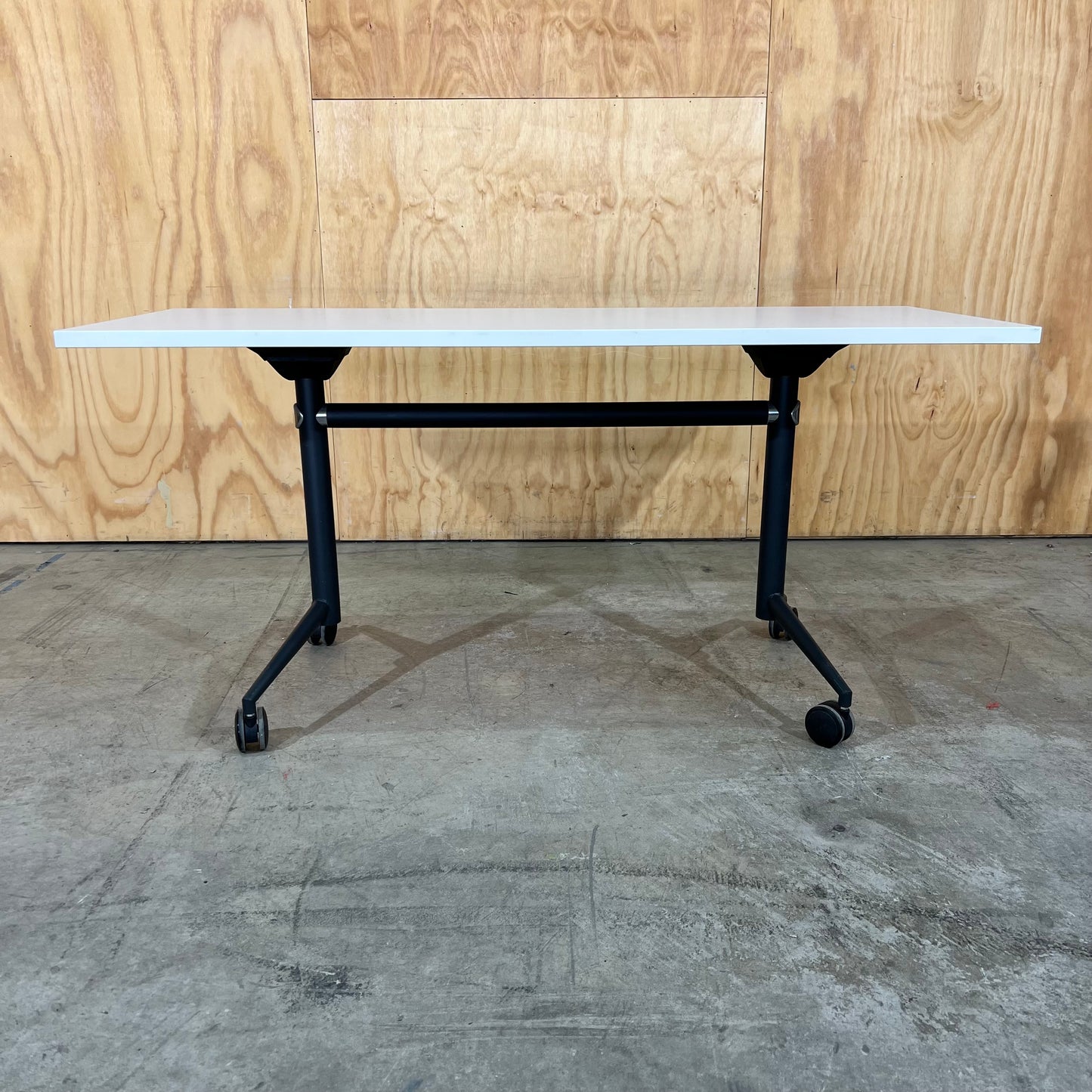 White Flip Table on Castors