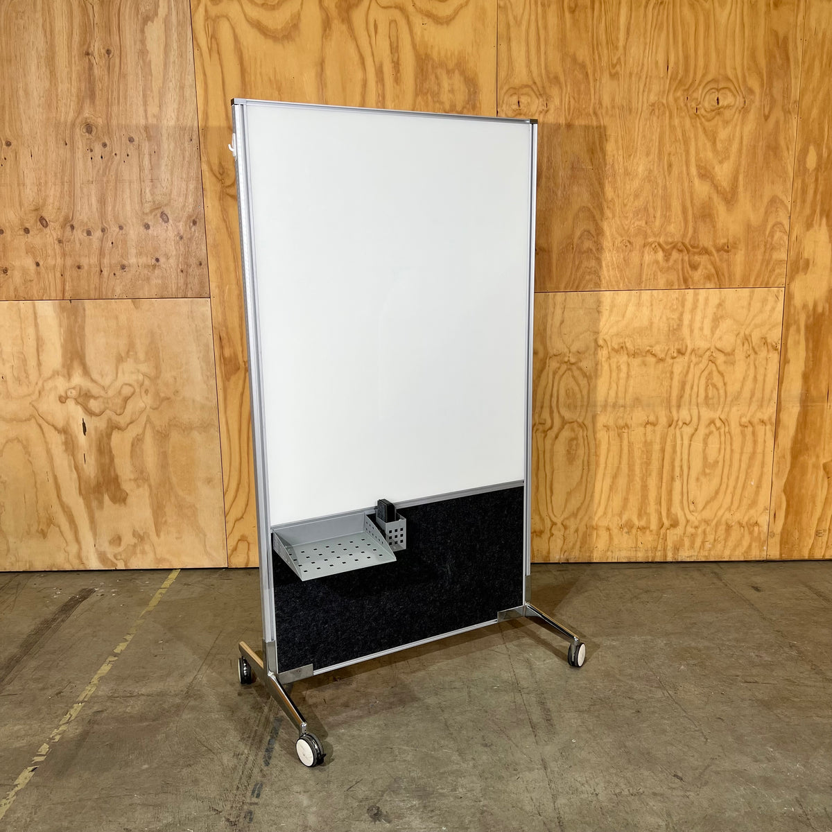 Freestanding Whiteboard and Felt Pin Board on Wheels