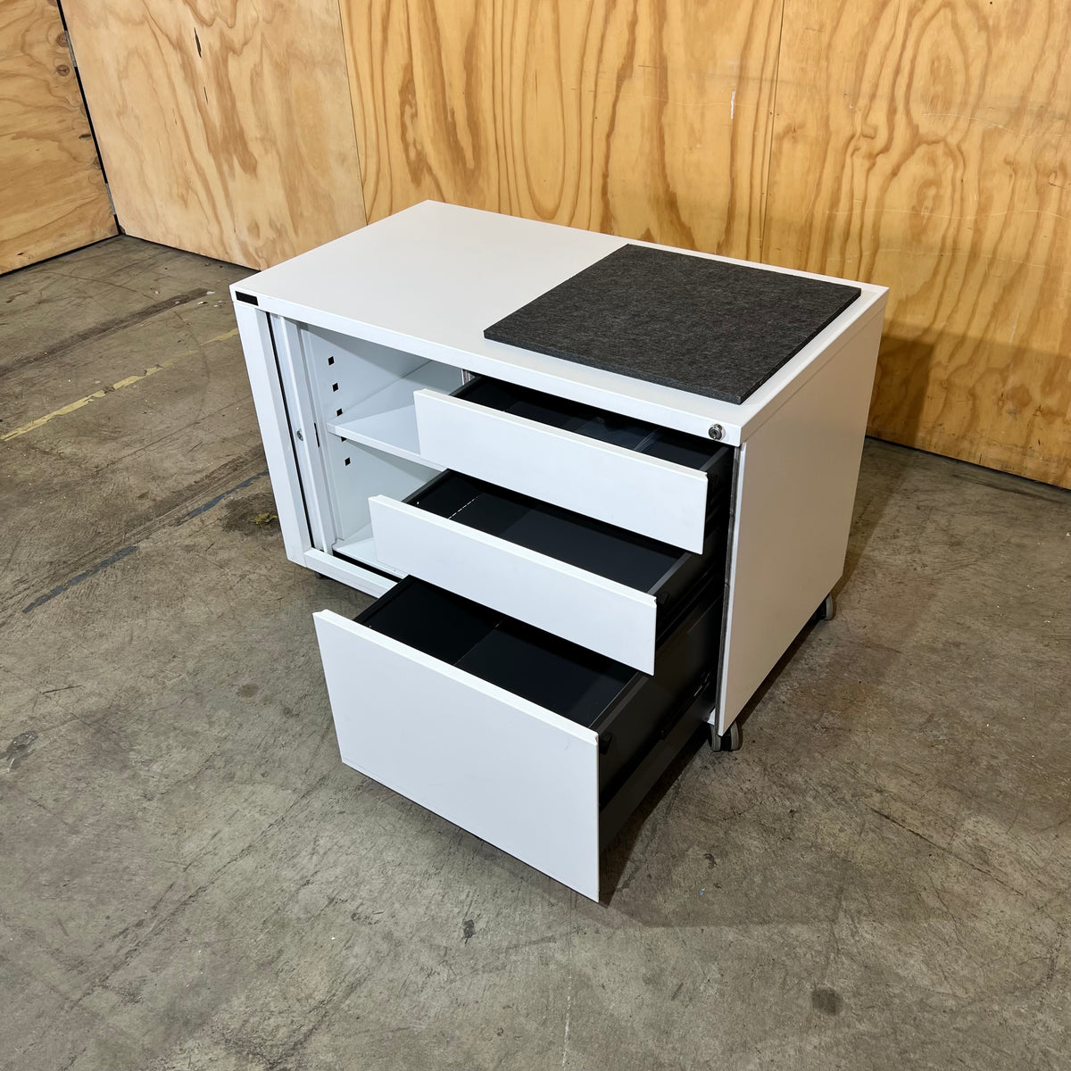 Schiavello Mobile Storage Caddy with Tambour & Seat Pad