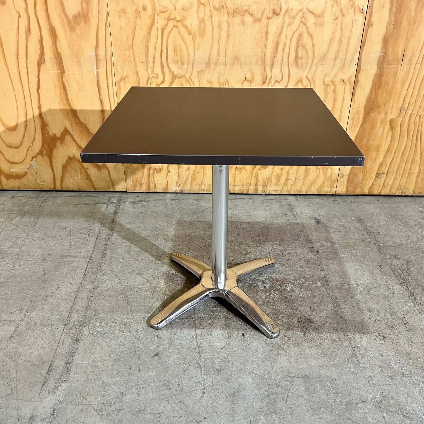 Commercial Square Cafe Table in Chocolate Laminate & Chrome