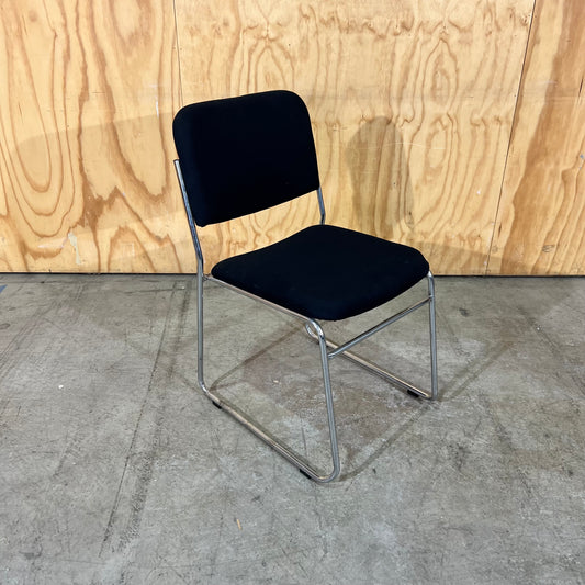 Black Fabric Sled Base Visitor Chair