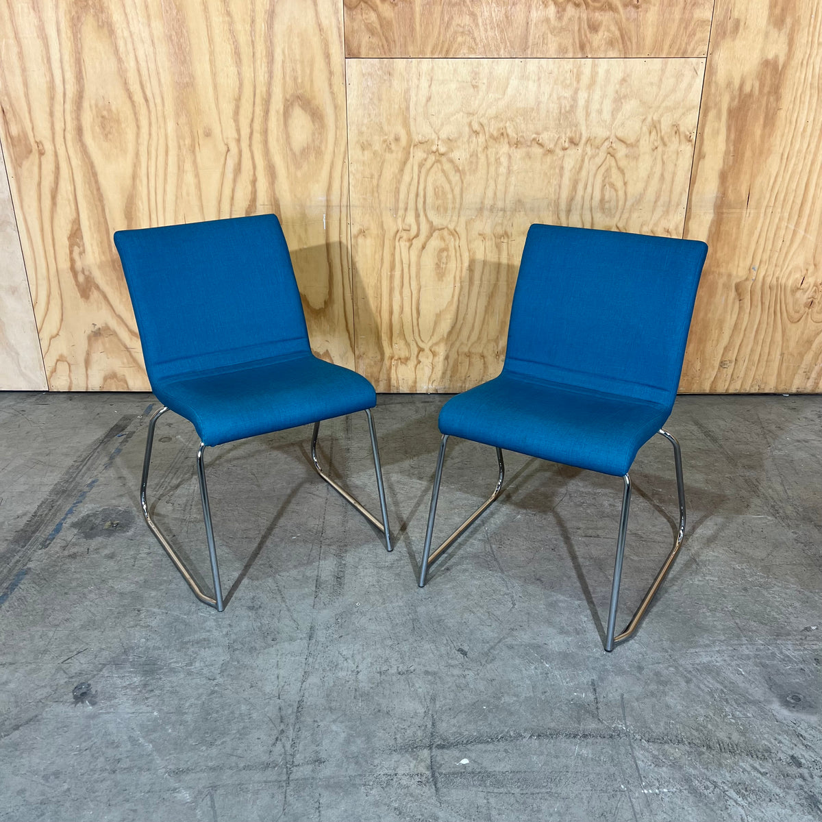 Mark Perry Teal Stackable Sled Chair