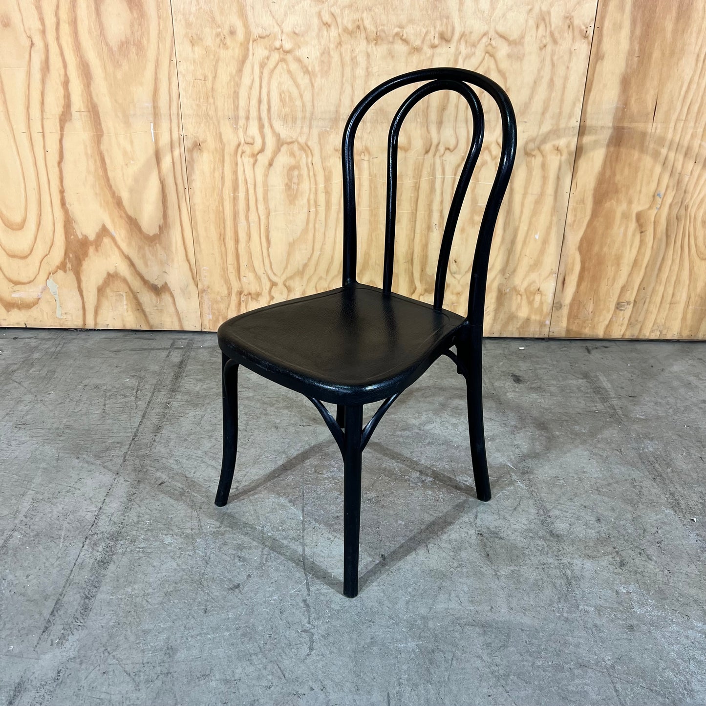 Black Plastic Moulded Bentwood Bistro Chair