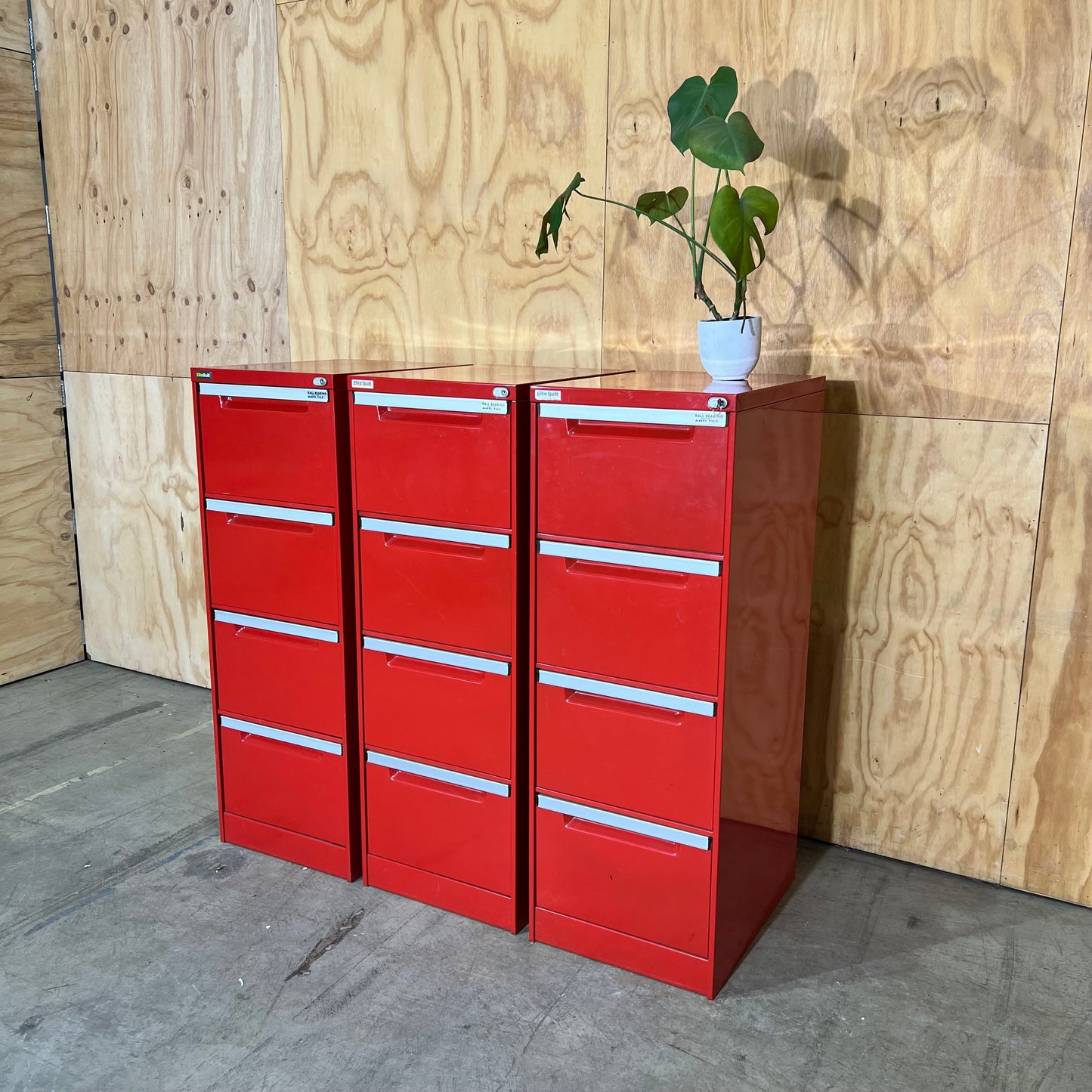EliteBuilt Red Four Drawer Filing Cabinet