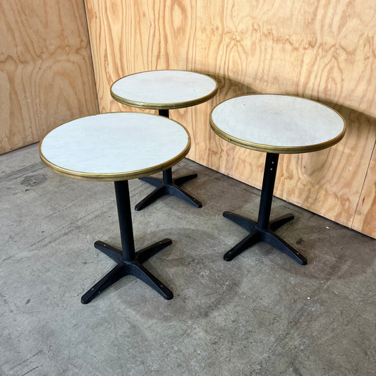 Round Cafe Table with Brass Trim