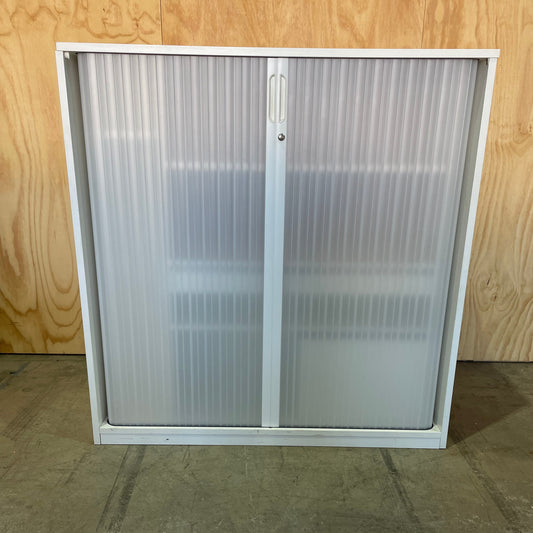 Tambour with Double Doors White