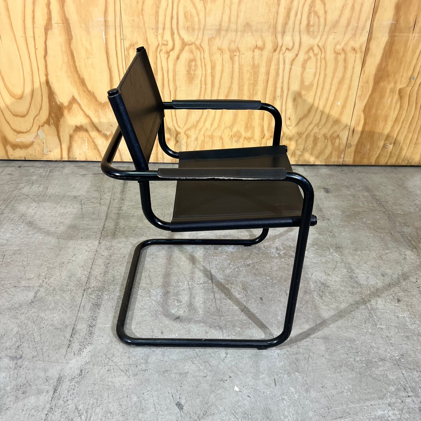Black Director-Style Saddle Leather Chair