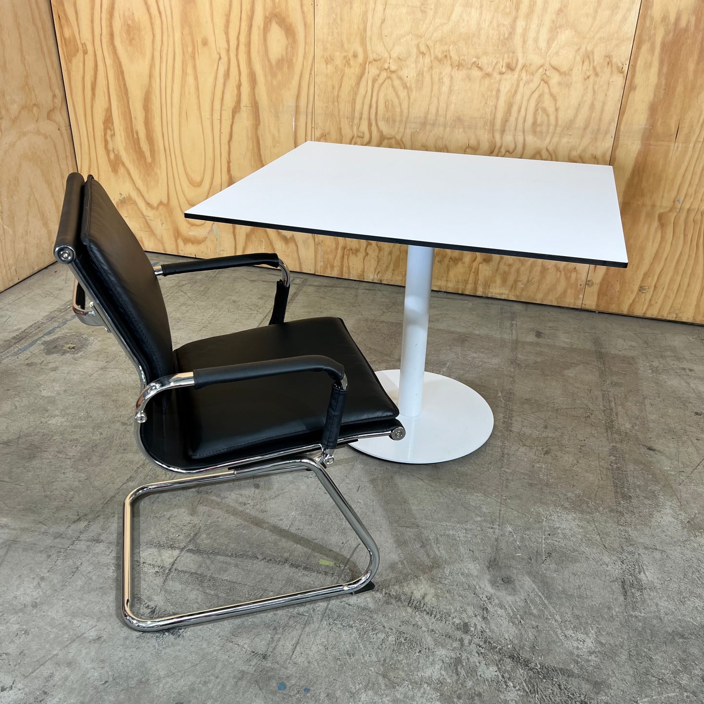 Square Table in White Laminate