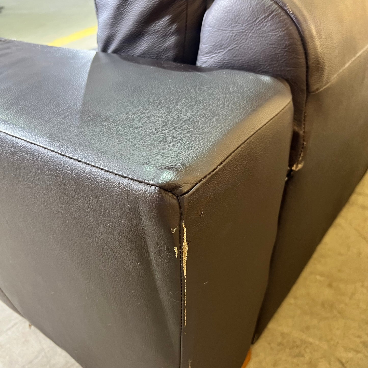 Leather 2 Seater Sofa in Black and Dark Brown