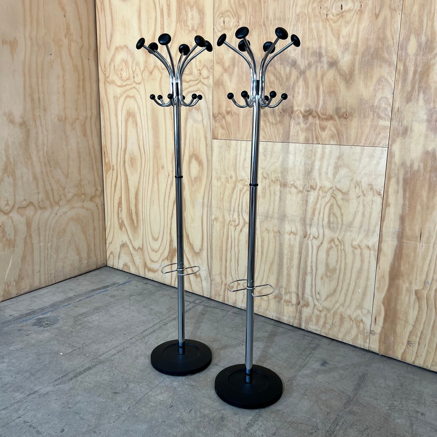 Alba Chromy Coat Rack in Chrome with Black Knobs