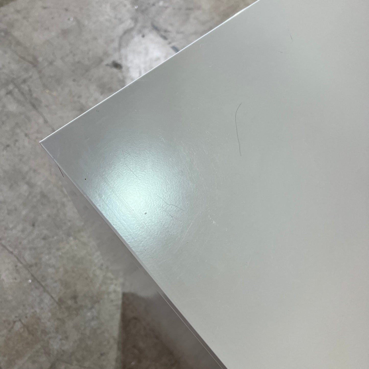 Grey Metal Four Drawer Filing Cabinet
