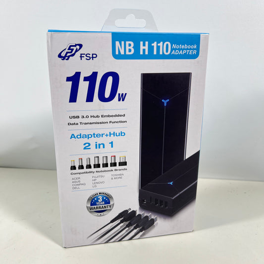 Universal Notebook Power Adapter FSP FSP110-DBCN1 with 3 Built-in USB 3.0 ports (New)