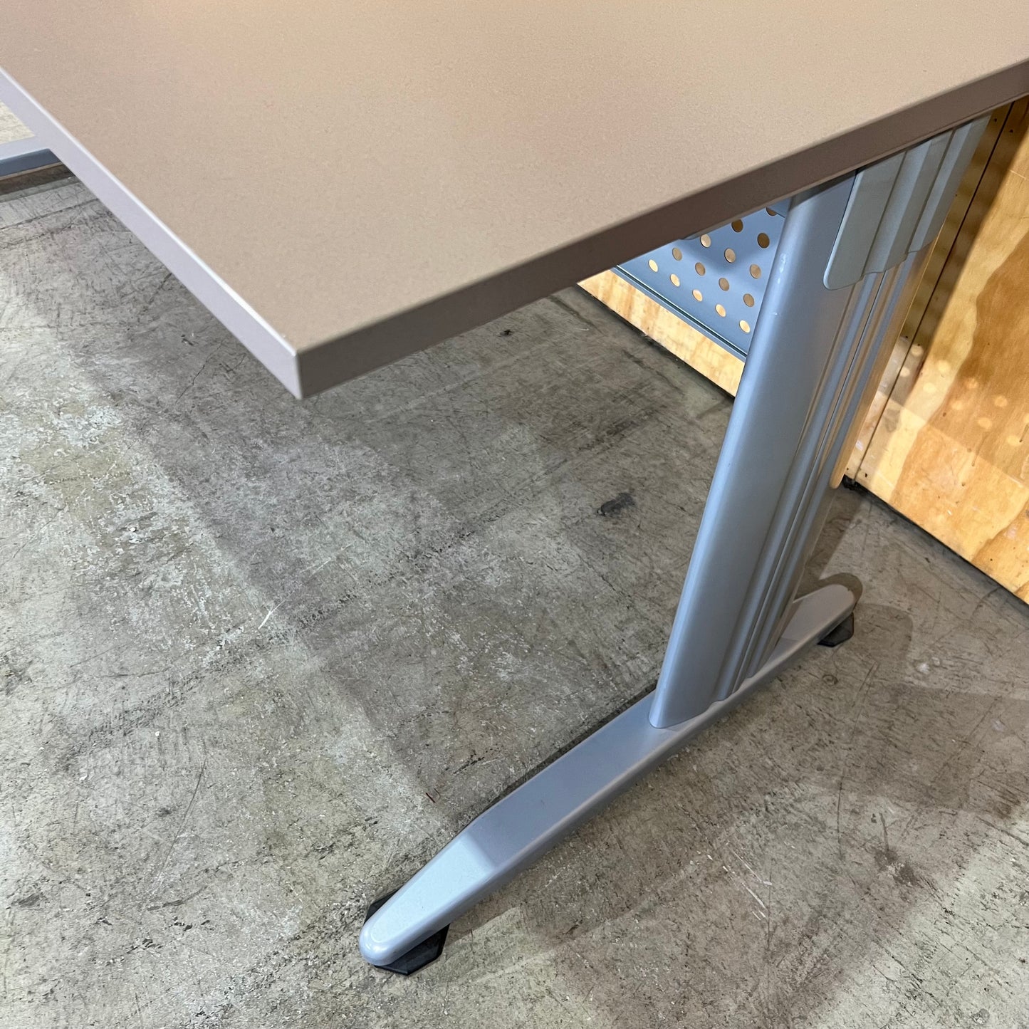 Rapidline Taupe Desk with Modesty Screen