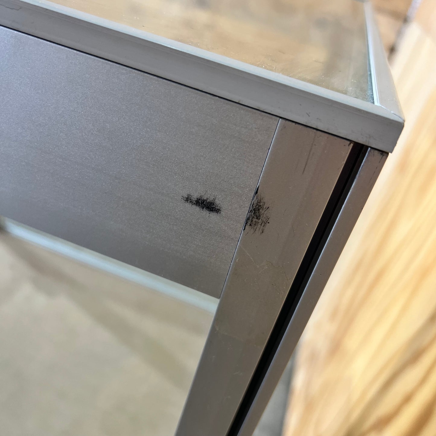 Aluminium and Glass Display Cabinet (Without Key)