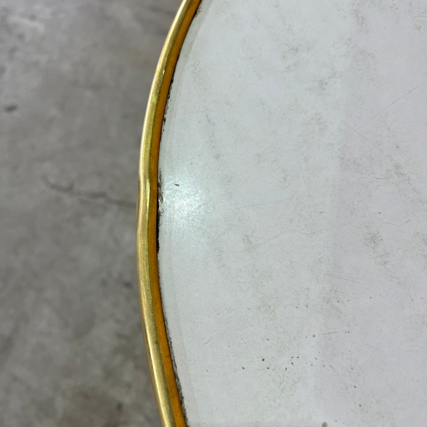 Round Cafe Table with Brass Trim