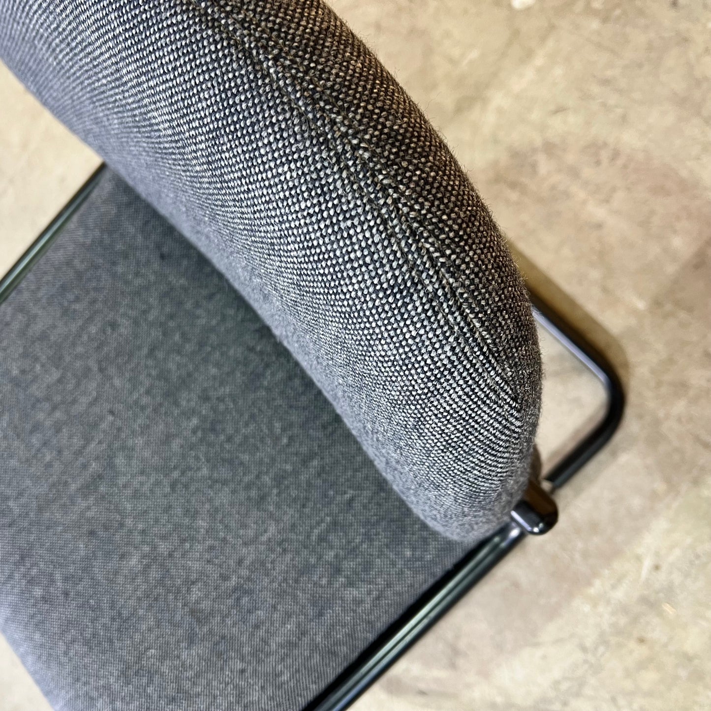 Commercial Upholstered Grey Sled Chair
