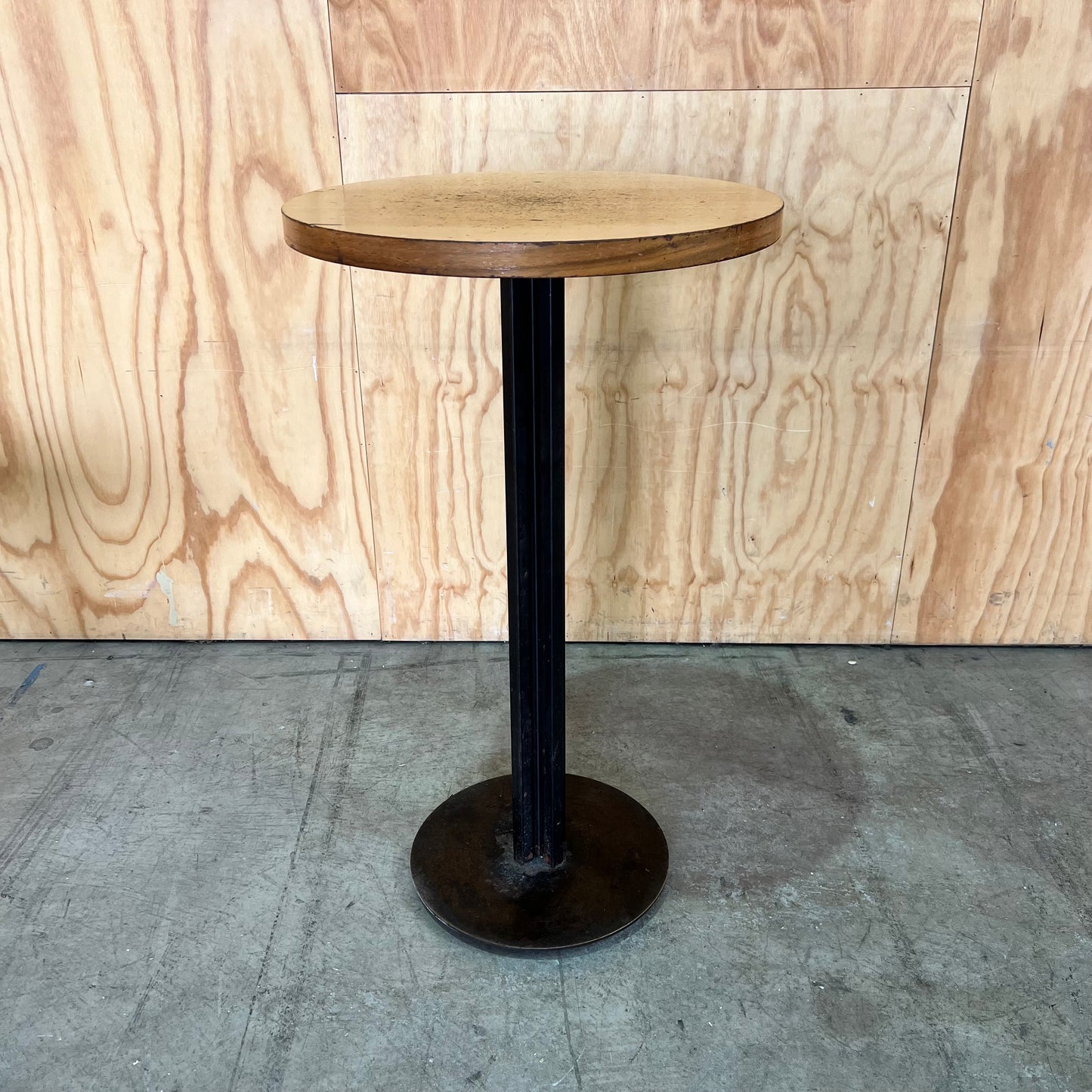 Industrial Round Ash Timber Bar Table