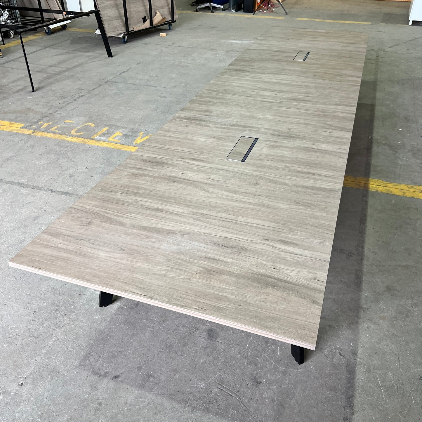 Commercial Boardroom Table with Cable Boxes - 14 Seater