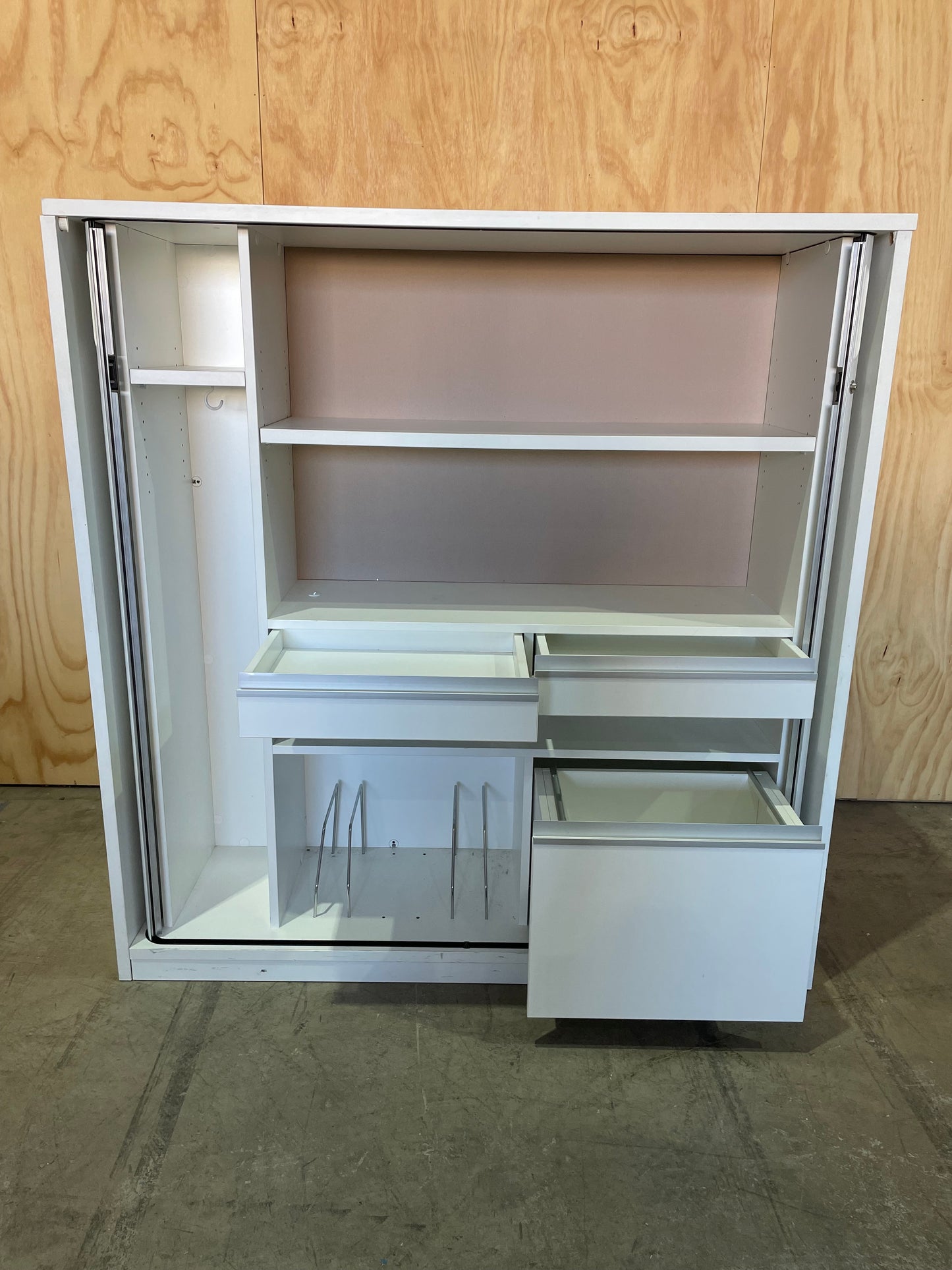 Tambour with Double Doors White