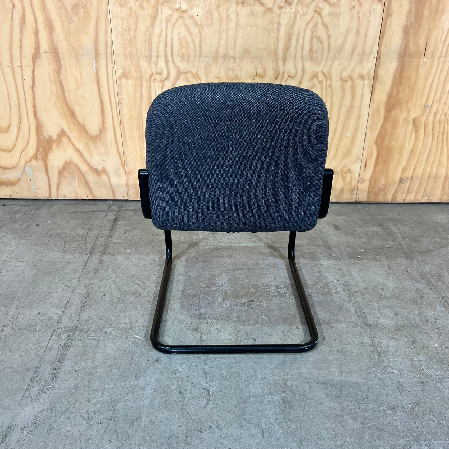 Commercial Upholstered Grey Sled Chair