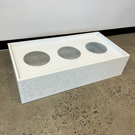White Metal Planter Box 3 Holes
