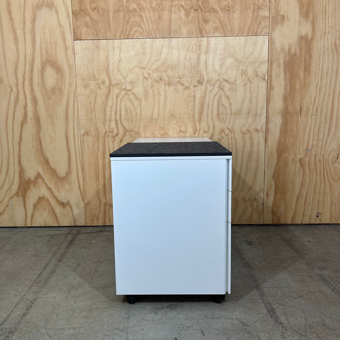 White Three Drawer Tambour Caddy