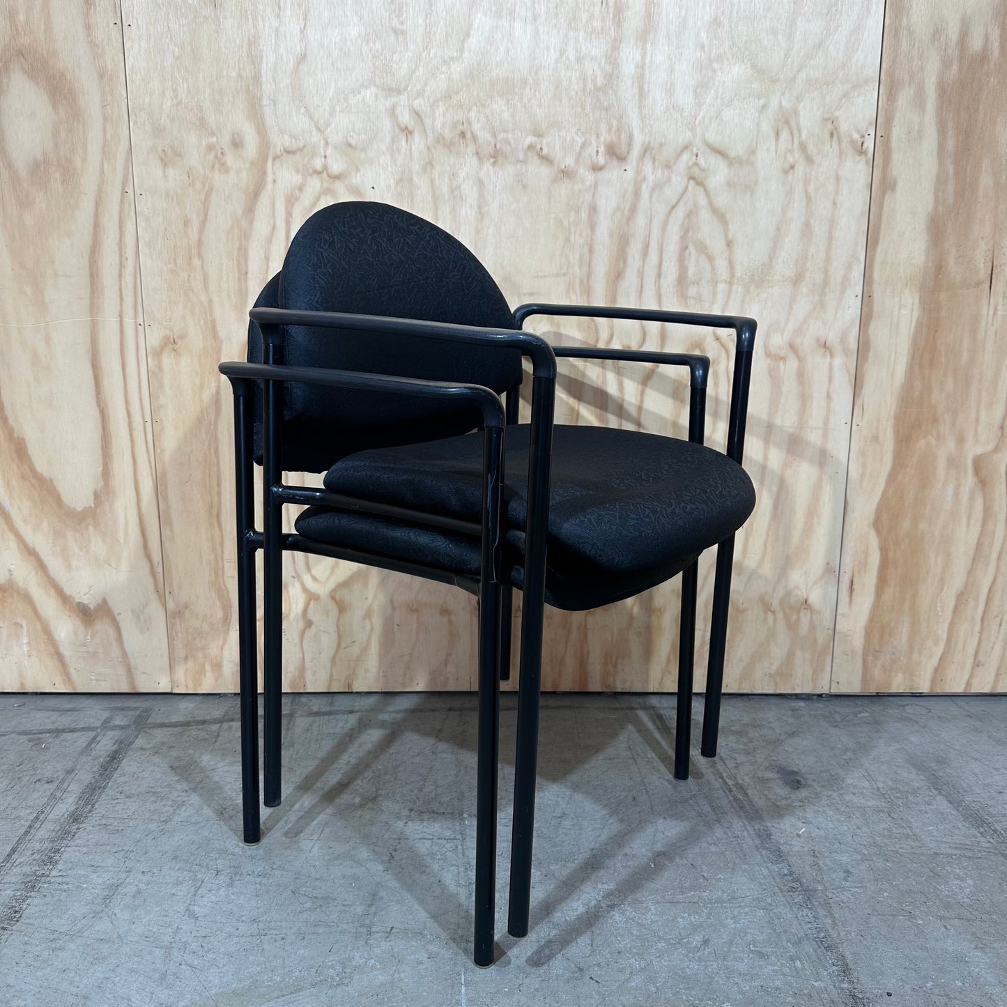 Black stackable visitor chair