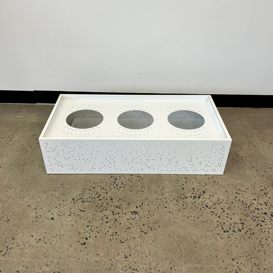 White Metal Planter Box 3 Holes