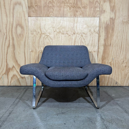 Contemporary grey club chair low back