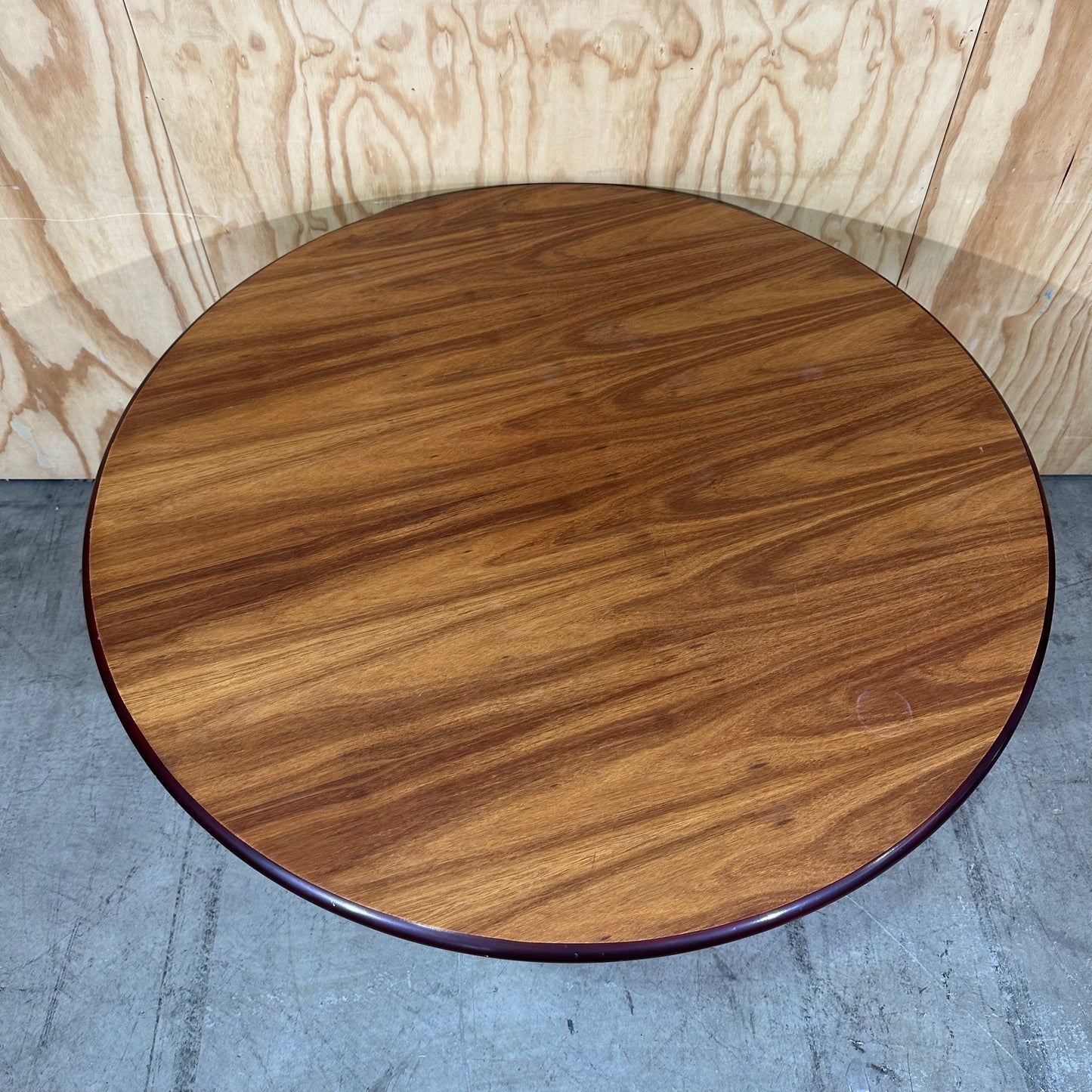 Mid-Century Modern Round Coffee Table with Chrome Pedestal Base